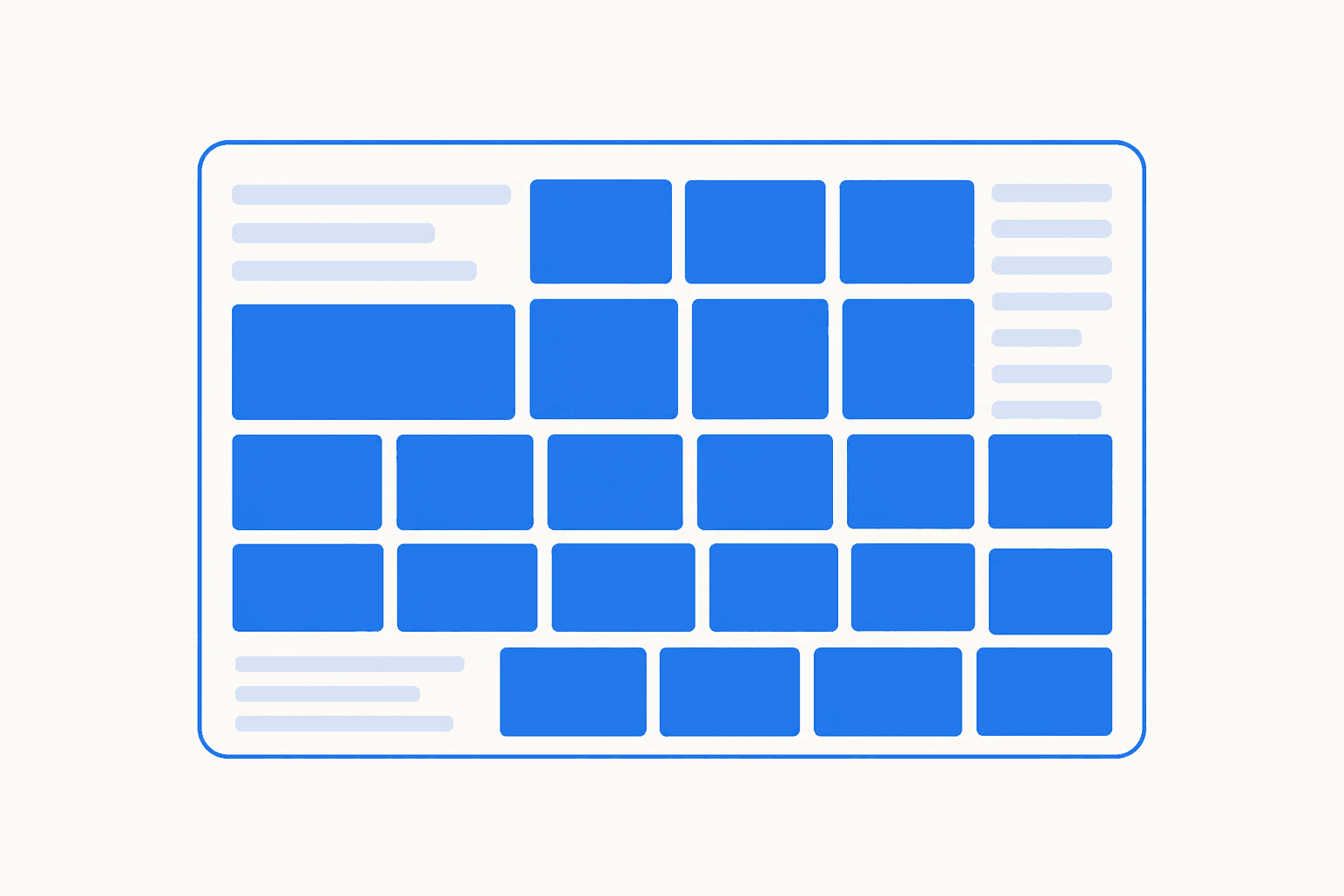 An AI search answer box filling with ad slots that crowd out organic links